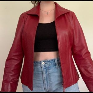Danier Red leather jacket
